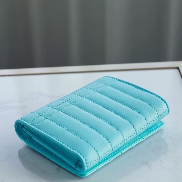 NEW Authentic  Burberry Light Blue Leather Wallet with TB Logo - Picture 2 of 10